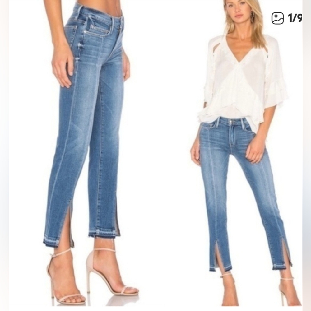 Frame Denim Le Nouveau Straight Jeans Sheffield Color Blue Size 24 - Picture 1 of 14